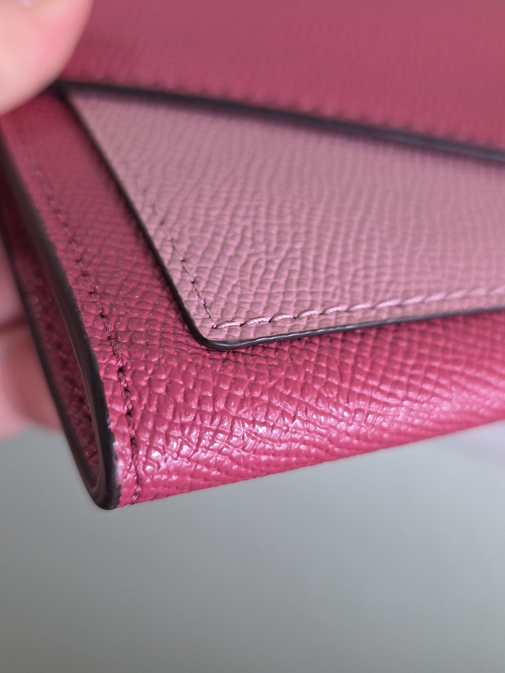 COACH 57536 PINK CROSSGRAIN LEATHER COLORBLOCK SOFT WALLET VGUC - Picture 6 of 16